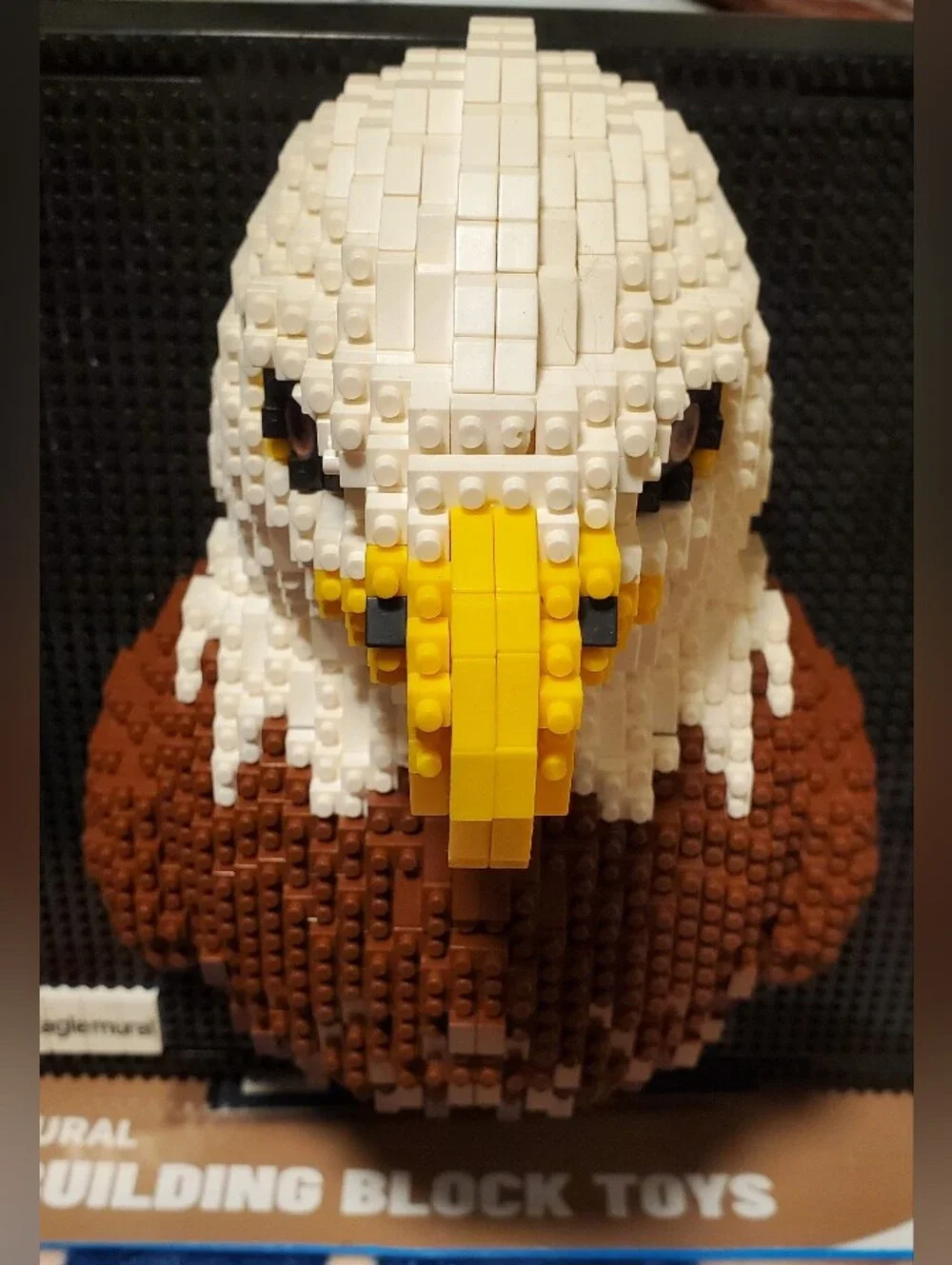 Eagle Wall Mural Mini Building Block Kit - White, Brown, Yellow